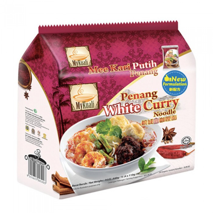 MYKUALI PENANG WHITE CURRY INSTANT NOODLES 4X110GM