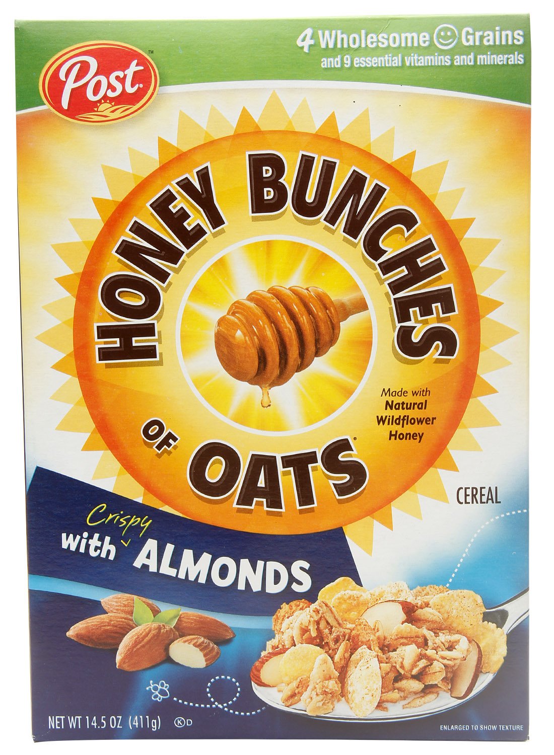 POST HONEY BUNCHES OF OAT CEREAL WITH ALMONDS, 411G