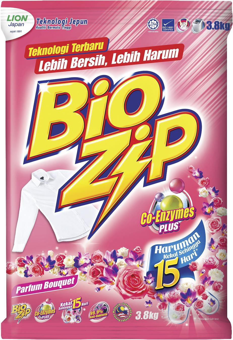 BIO ZIP DETERG PWD, 3.8KG, FLRL