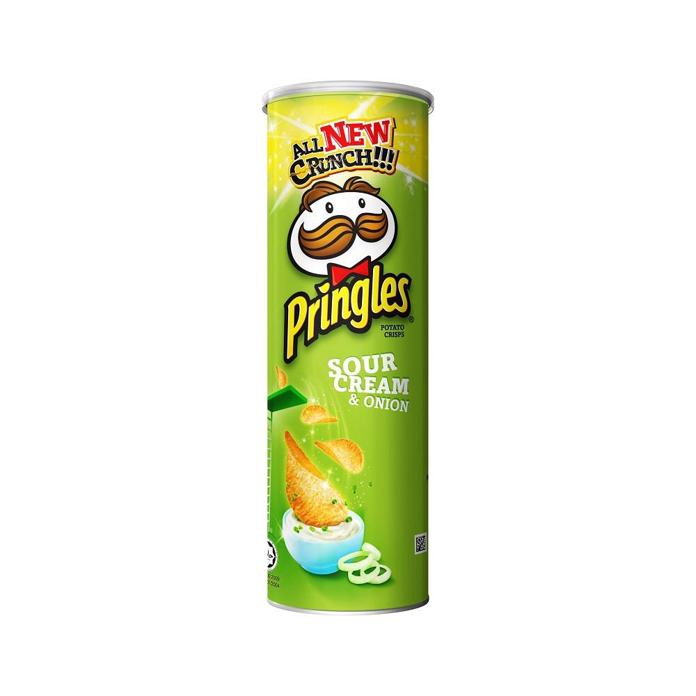 PRINGLES SOUR CREAM AND ONION POTATO CRISPS 107G