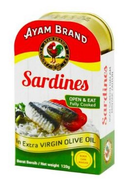 AYAM BRAND SARDINE IN EXTRA VIRGIN OLIVE OIL, 120G