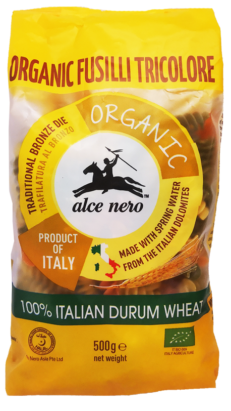 ALCE NERO ORGANIC DURUM WHEAT FUSILLI PASTA 500G