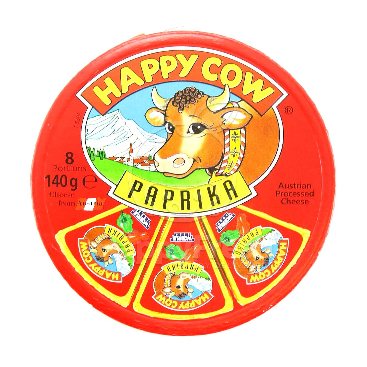 HAPPY COW PORTION CHEESE, 140G, PAPRIKA