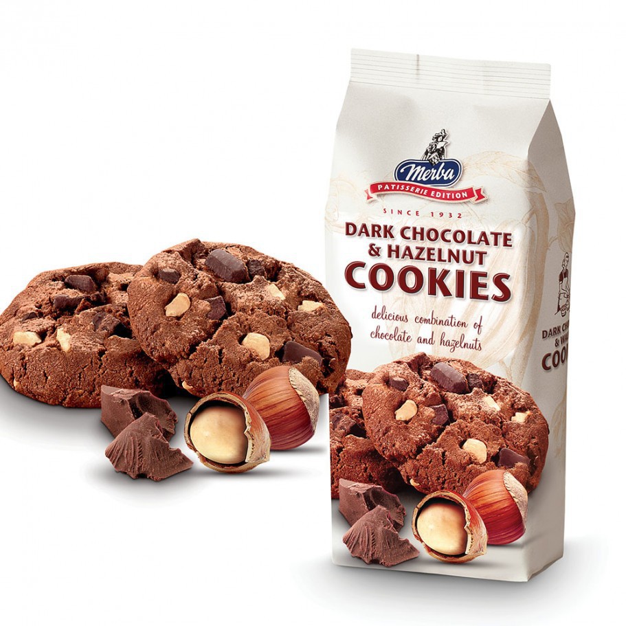 MERBA PATISSERIE EDITION DARK CHOCOLATE & HAZELNUT COOKIES 200G