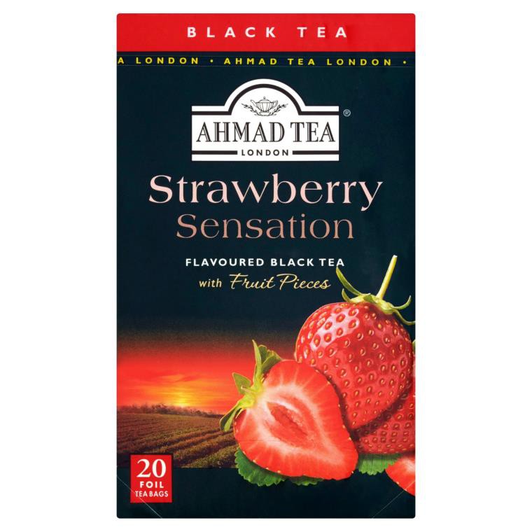 AHMAD TEA STRAWBERRY SENSATION FLAVOURED BLACK TEA 40G