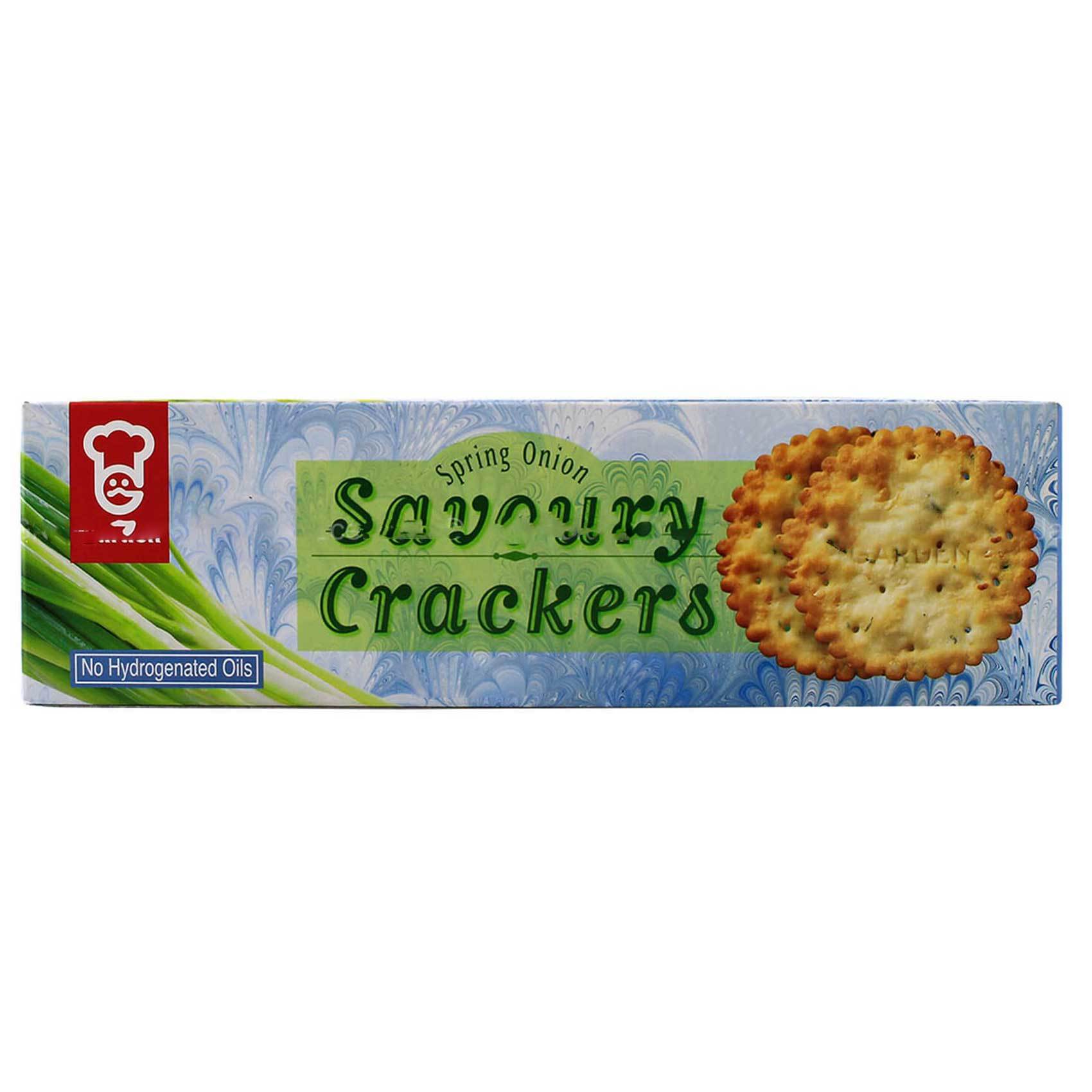 GARDEN SPRING ONION SAVOURY CRACKERS 125G