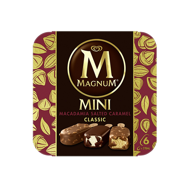 WALL'S MAGNUM MINI CLASSIC & ALMOND & BROWNIE ICE CREAM 45ML X 6 PACK