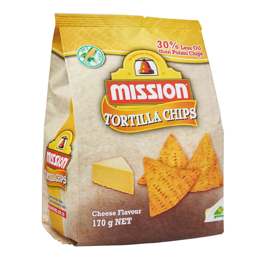 MISSION TORTILLA CHIPS CHEESE FLAVOUR 170G