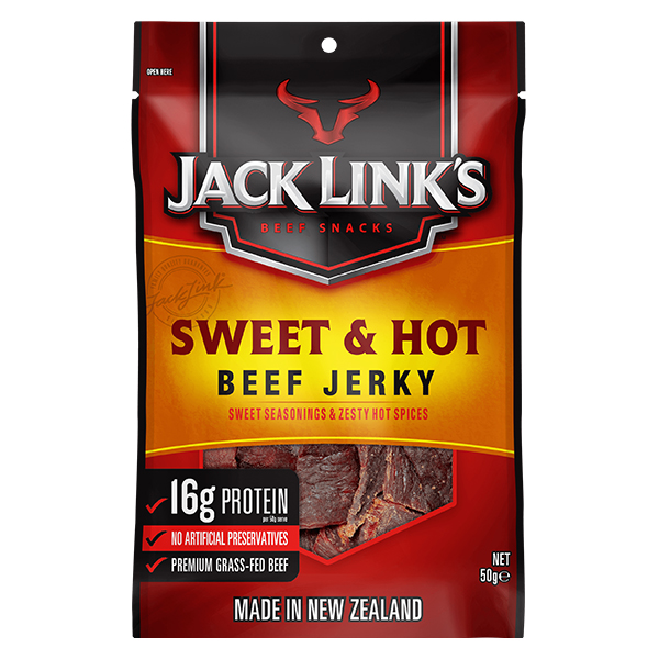 JACK LINKS BRAND BEEF JERKY, 50G, S/HOT