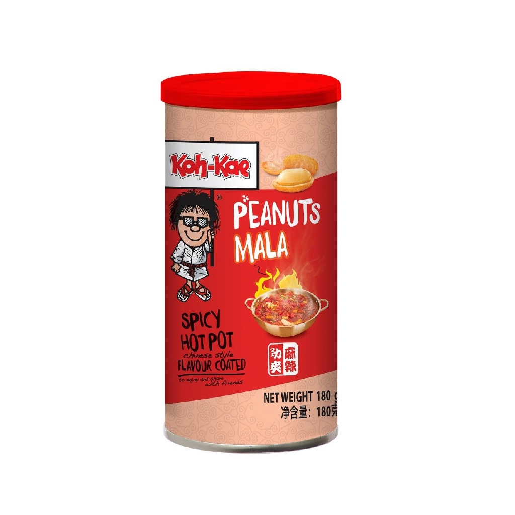 KOH-KAE CHINESE STYLE MALA SPICY HOT POT FLAVOUR COATED PEANUTS 180G