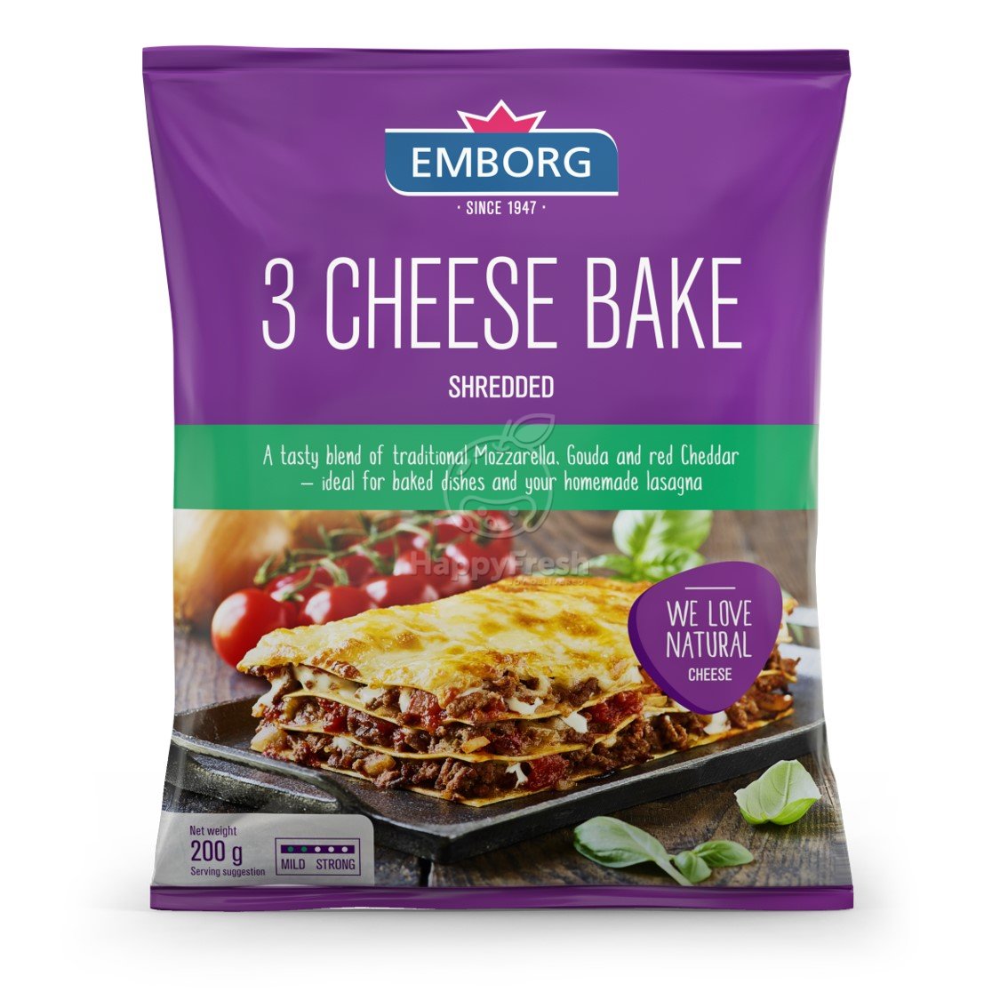 EMBORG SHREDDED 3 CHEESE BAKE 200G