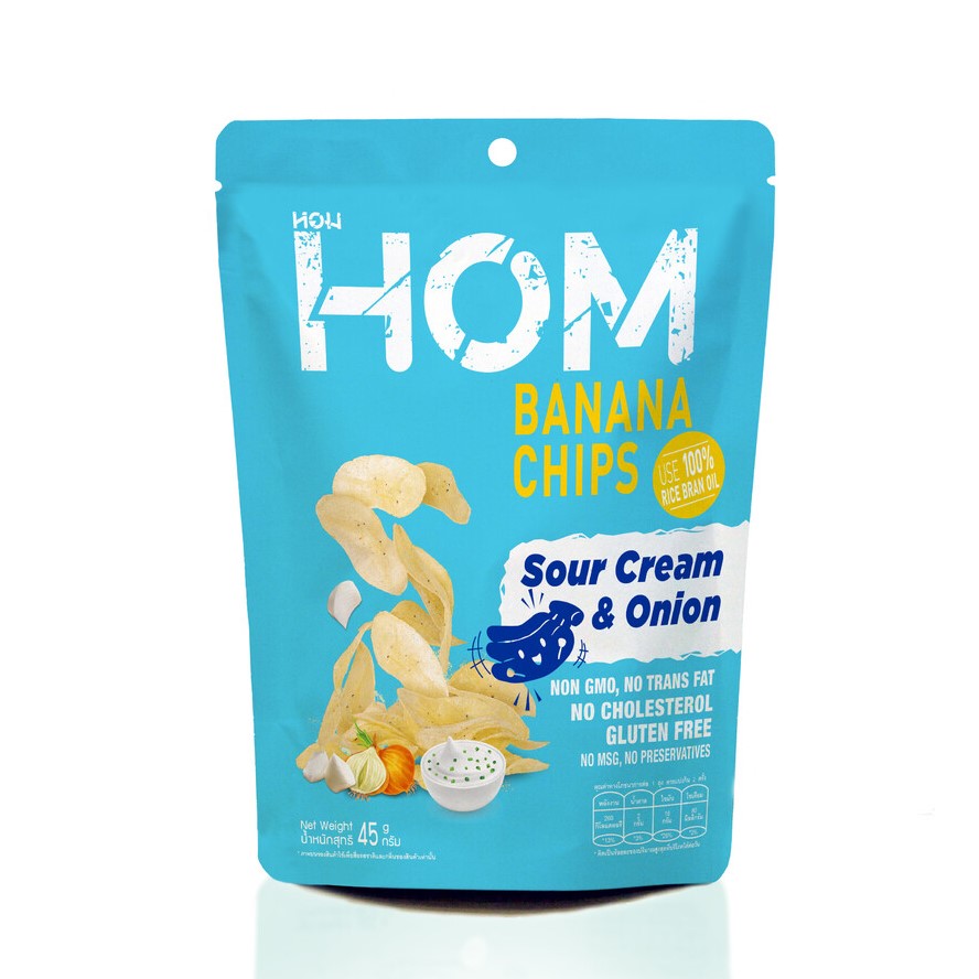 HOM BANANA CHIPS, 45G, SC&O