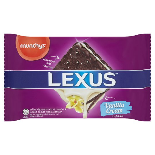 MUNCHY'S LEXUS VANILLA CREAM SALTED CHOCOLATE BISCUIT SANDWICH190G