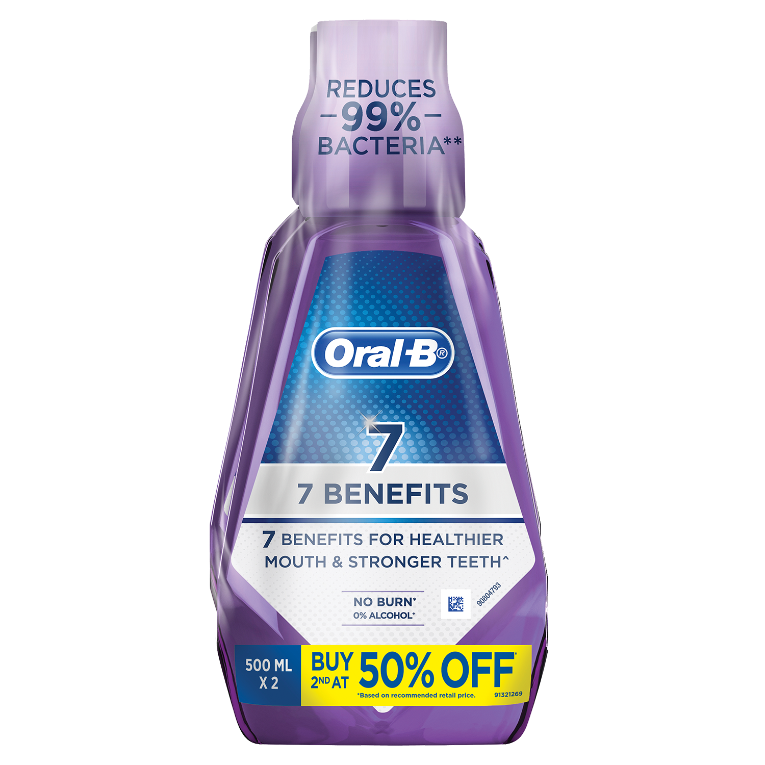 ORAL B MOUTH WASH 7 BENEFIT 2 X 500ML