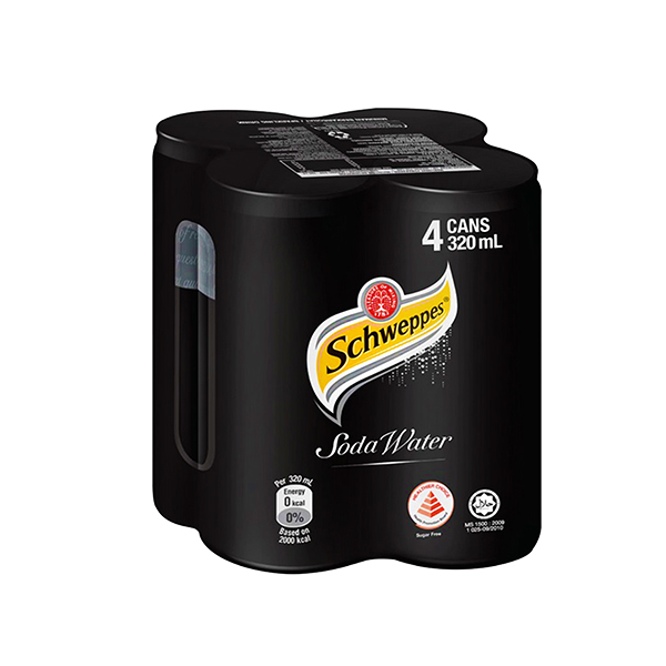 SCHWEPPES SODA WATER 320MLX4