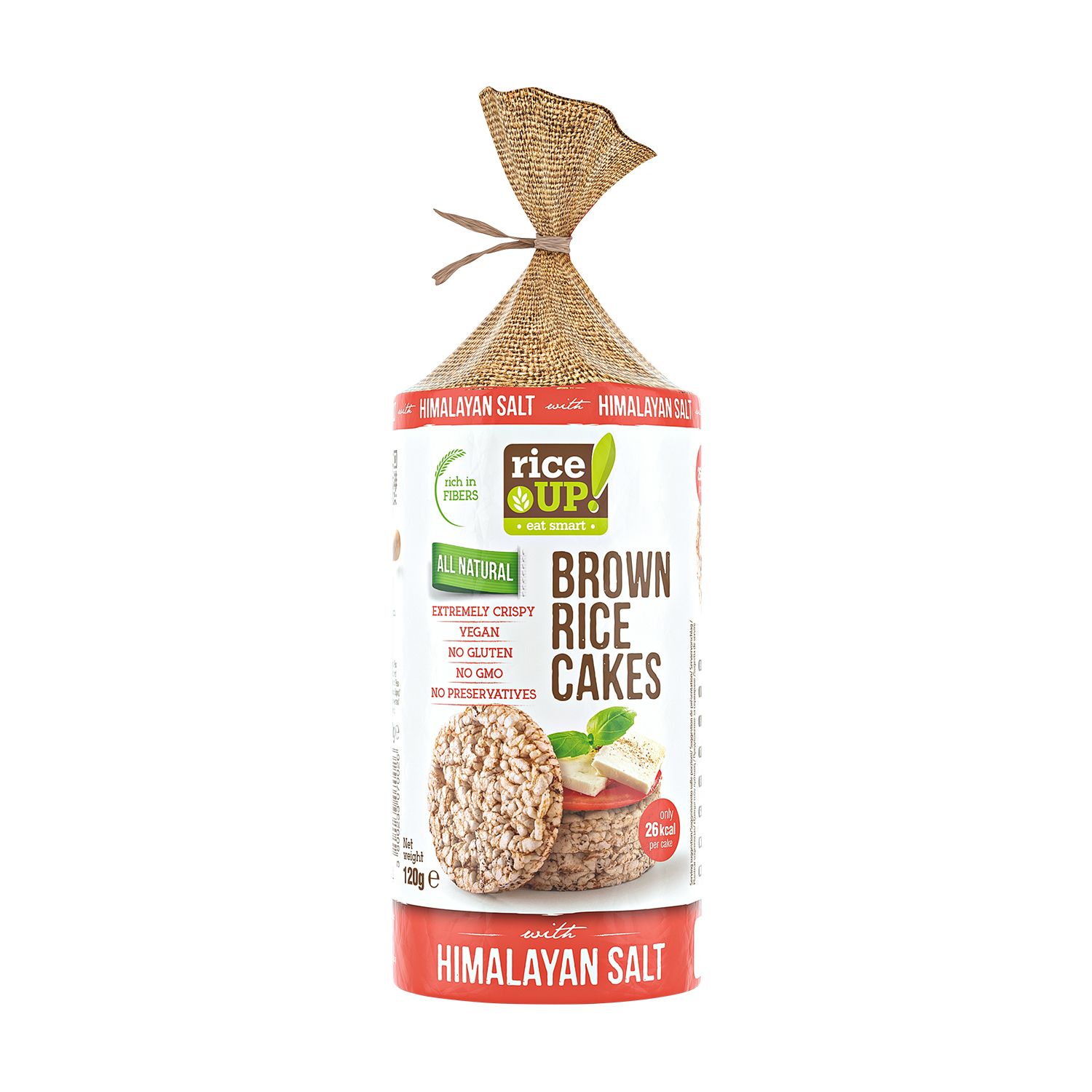 Rice UP BROWN Rice CAKE HIMALAYAN SALT 120G