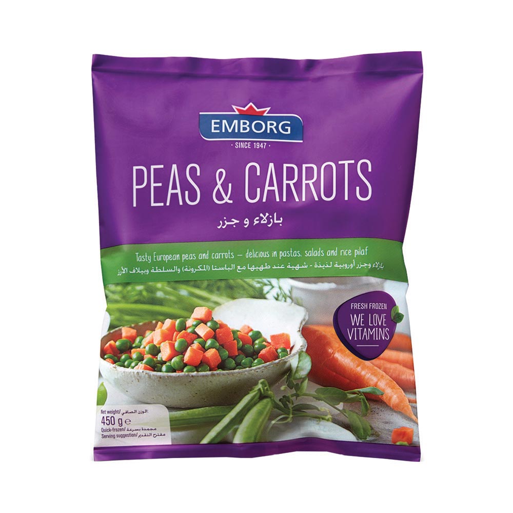 EMBORG FROZEN PEAS & CARROTS 450G