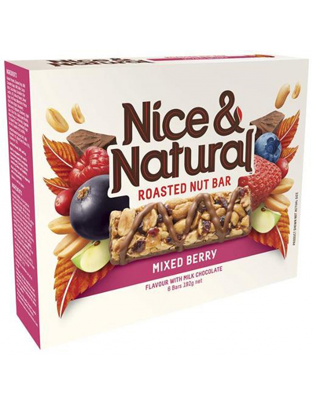 NICE & NATURAL MIXED BERRY ROASTED NUT BAR, 192G