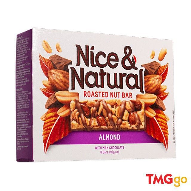 NICE & NATURAL ALMOND ROASTED NUT BAR, 192G