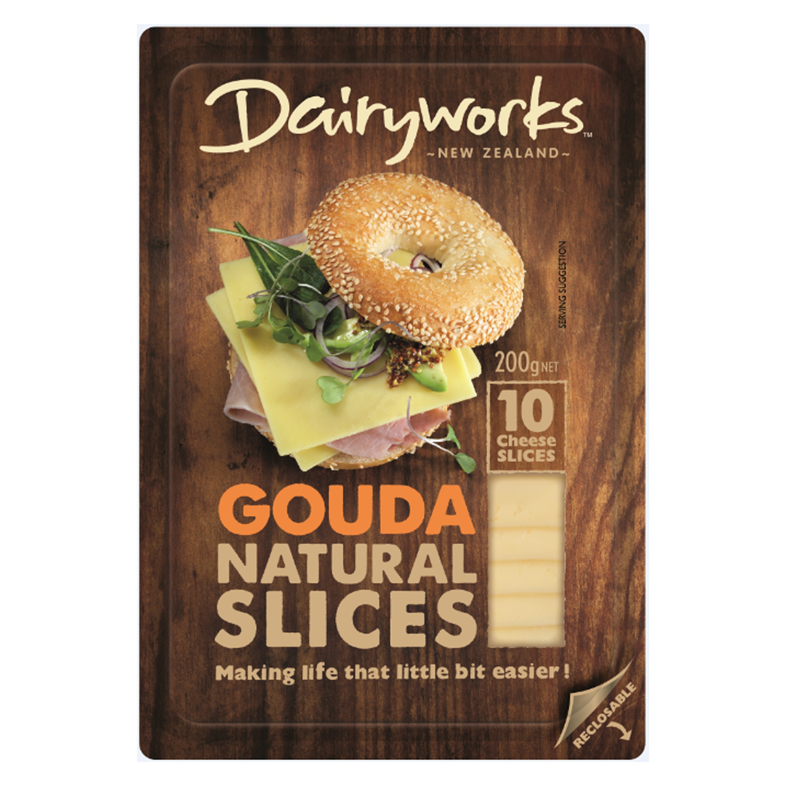 DAIRYWORKS GOUDA NATURAL SLICES 200G