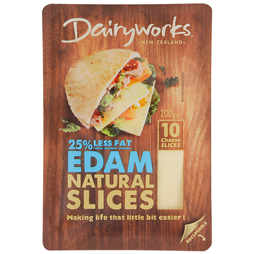 DAIRYWORKS EDAM NATURAL SLICES 200G