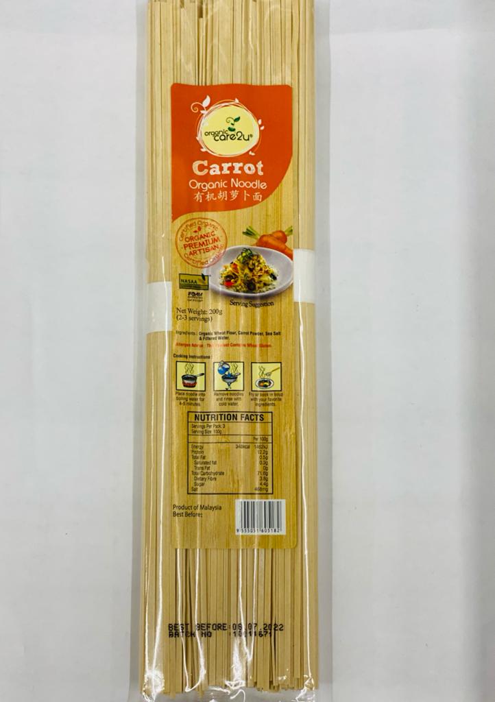 OC2U ORGANIC NOODLE, 200G, CARROT