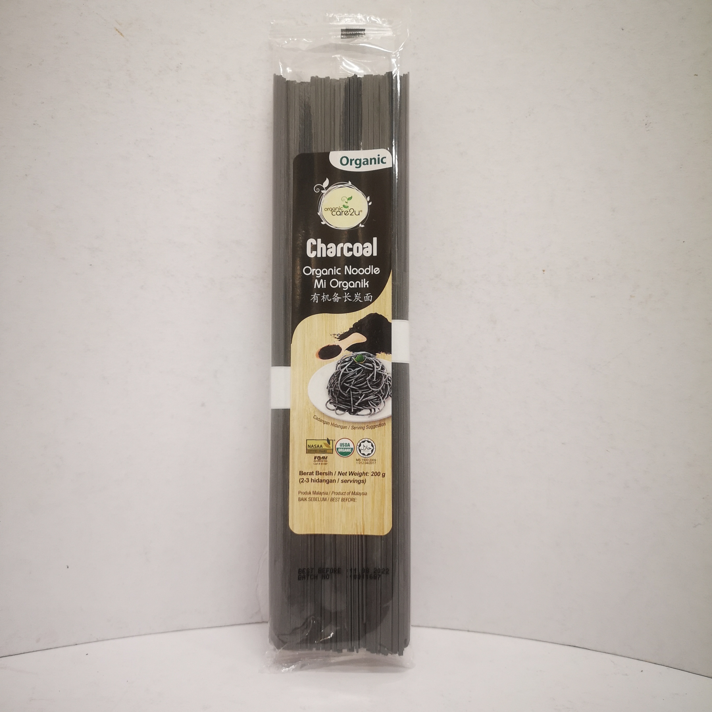 OC2U ORGANIC NOODLE, 200G, CHARCOAL