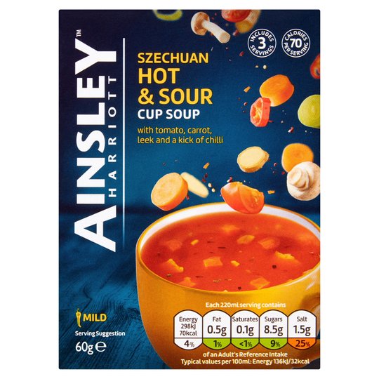 AINSLEY HARRIOTT HOT & SOUR CUP SOUP 3S, 60G