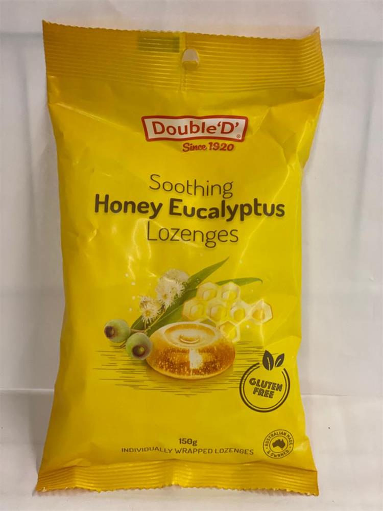 DOUBLE D FAMILY MEDICATED, 150G, HONEY EUCALYPTUS LOZENGES