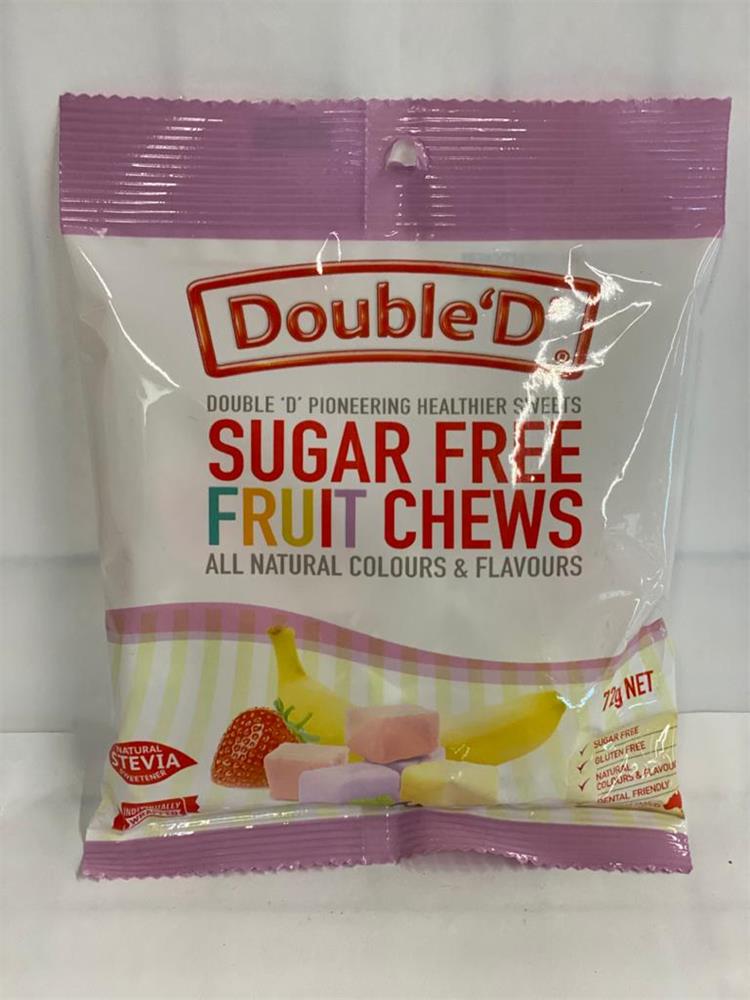 DOUBLE D FAMILY BAG, 70G, FRUIT CHEW Sugar FREE