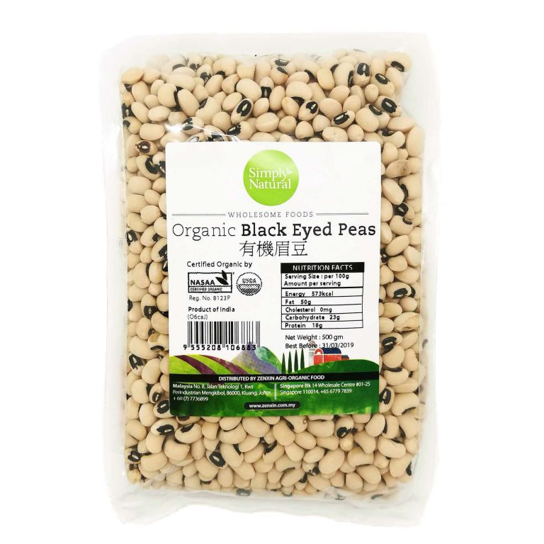 ORGANIC BLACK EYED PEAS, 500G