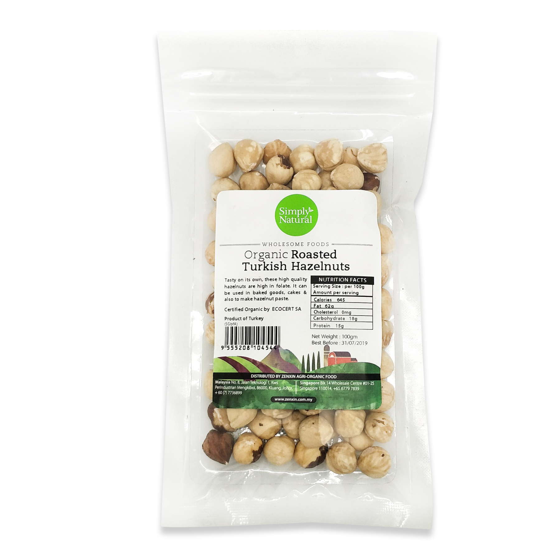 ORGANIC TURKISH HAZELNUTS 100G