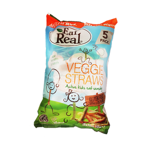 EAT REAL VEGGIE STRAW KIDS M/PACK 100G