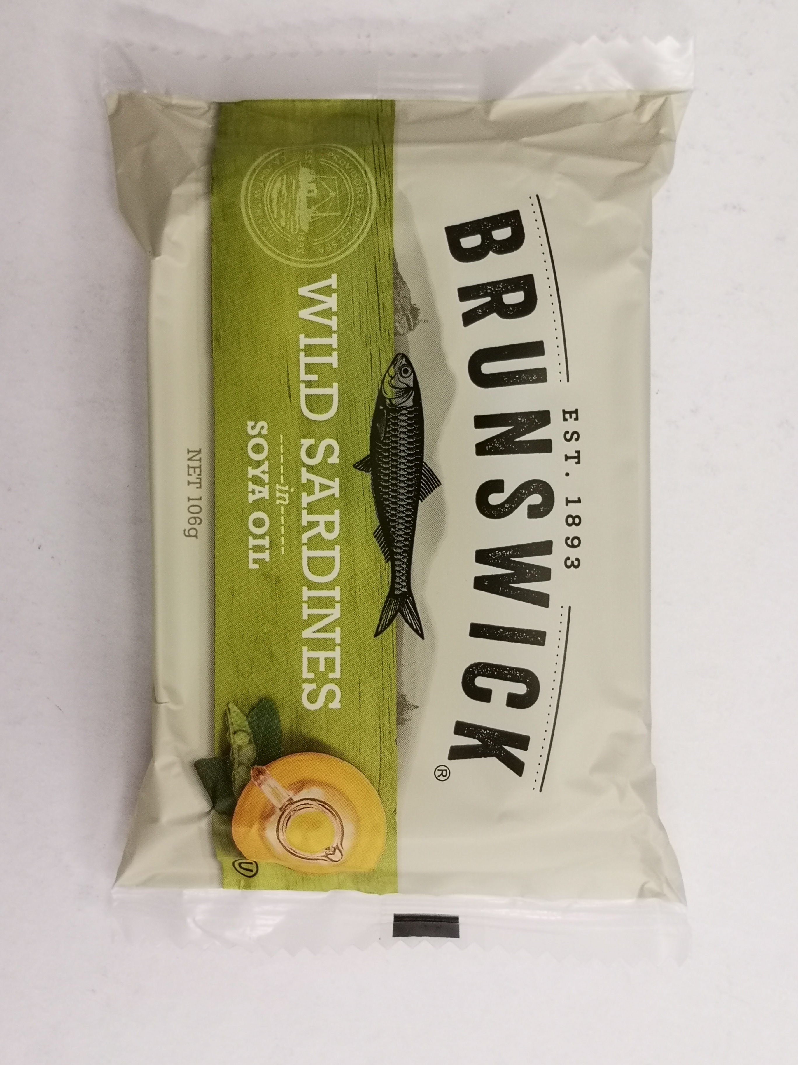 BRUNSWICK WILD SARDINE IN SOYA OIL, 106G