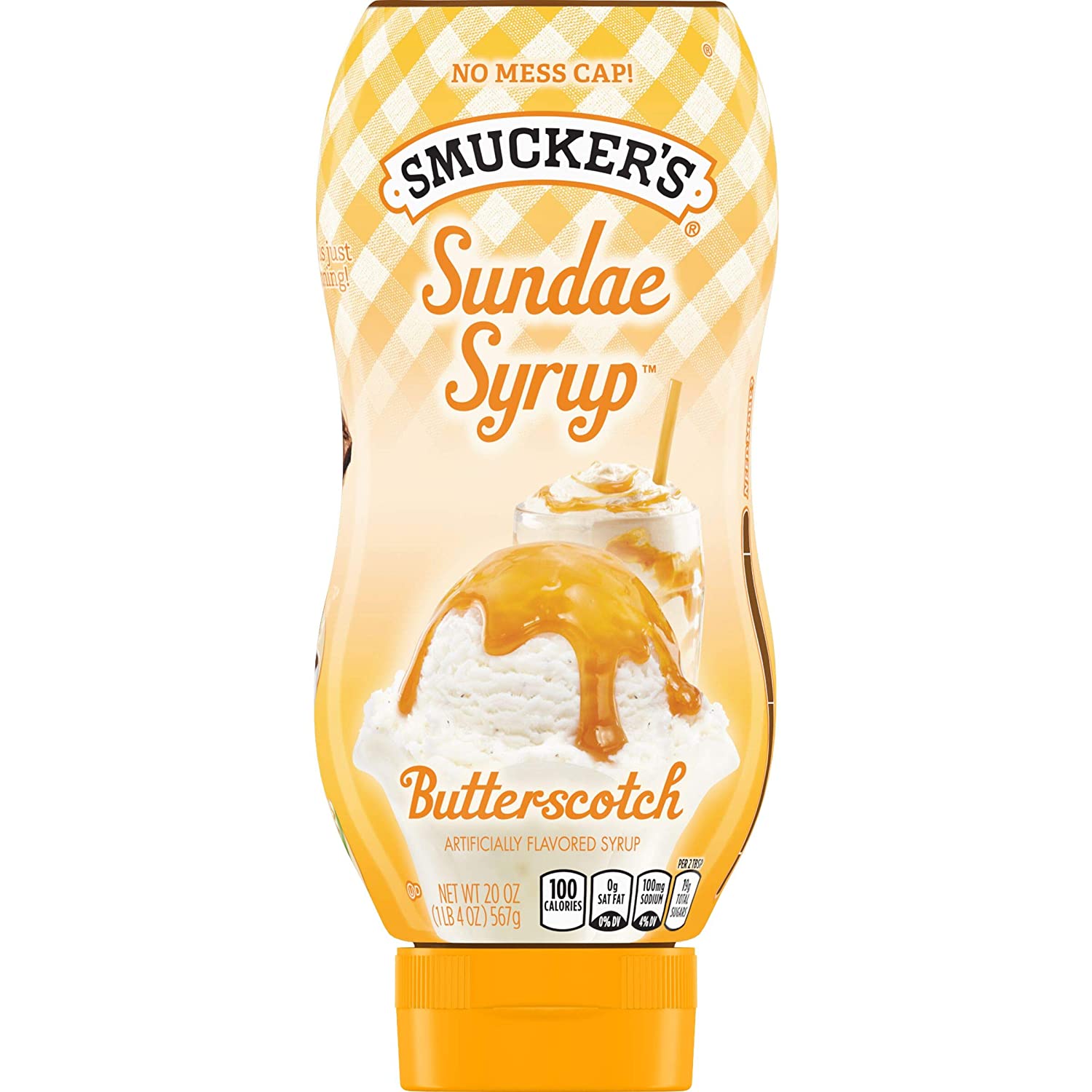 SMUCKER BUTTERSCOTCH SUNDAE SYRUP, 20OZ