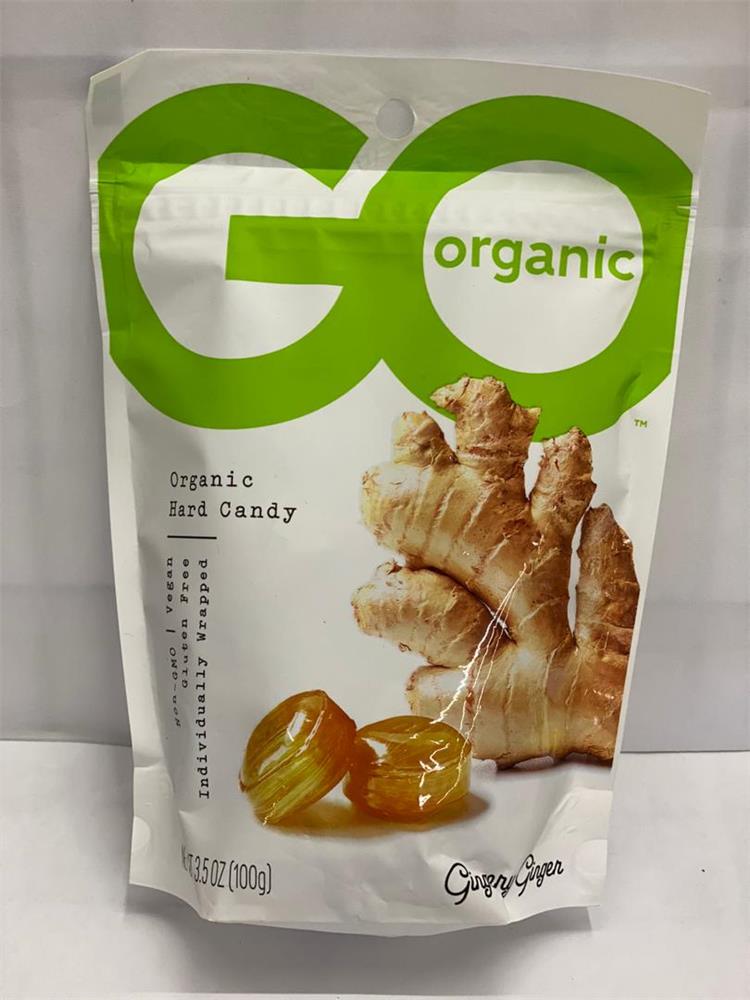 GO ORGANIC HARD CANDY, 100GM, GINGER