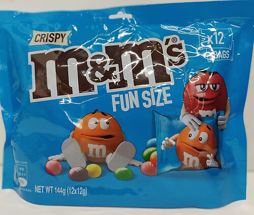 M&M CRISPY 144GM FUN SIZE PACK 12S