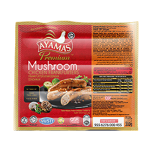 AYAMAS CHICKEN FRANKFURTER MUSHROOM 300G