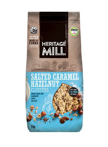 HERITAGE MILL SALTED CARAMEL HAZELNUT CLUSTERS 1KG