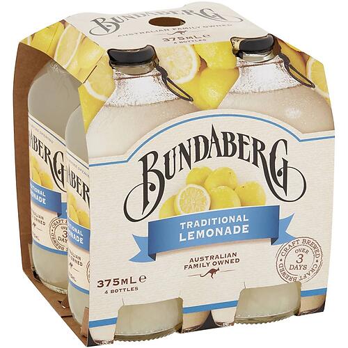 BUNDABERG LEMONADE DRINK 4X375ML